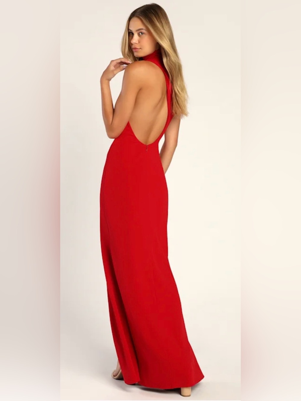 Asymmetrical Cutout Halter Maxi Dress - Picture 2 of 5
